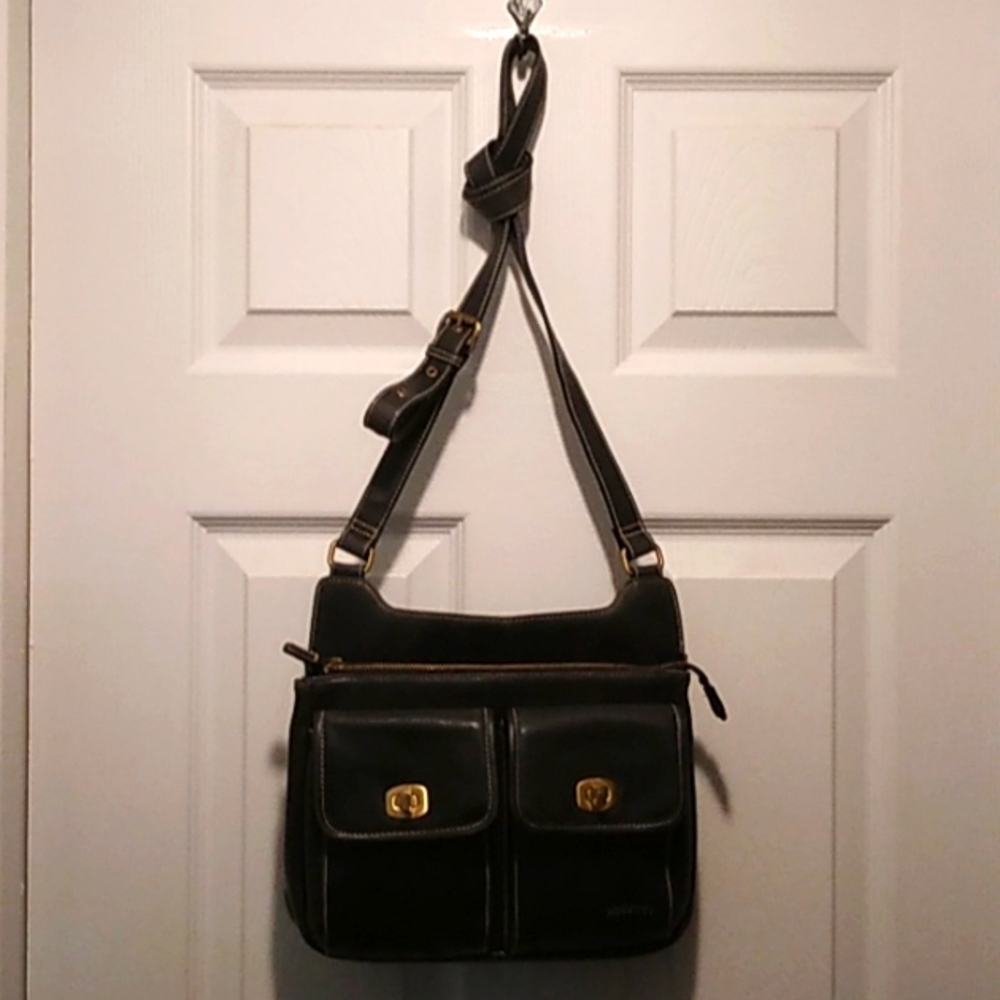 Rosetti black Crossbody Bag with Key chain, Sz M